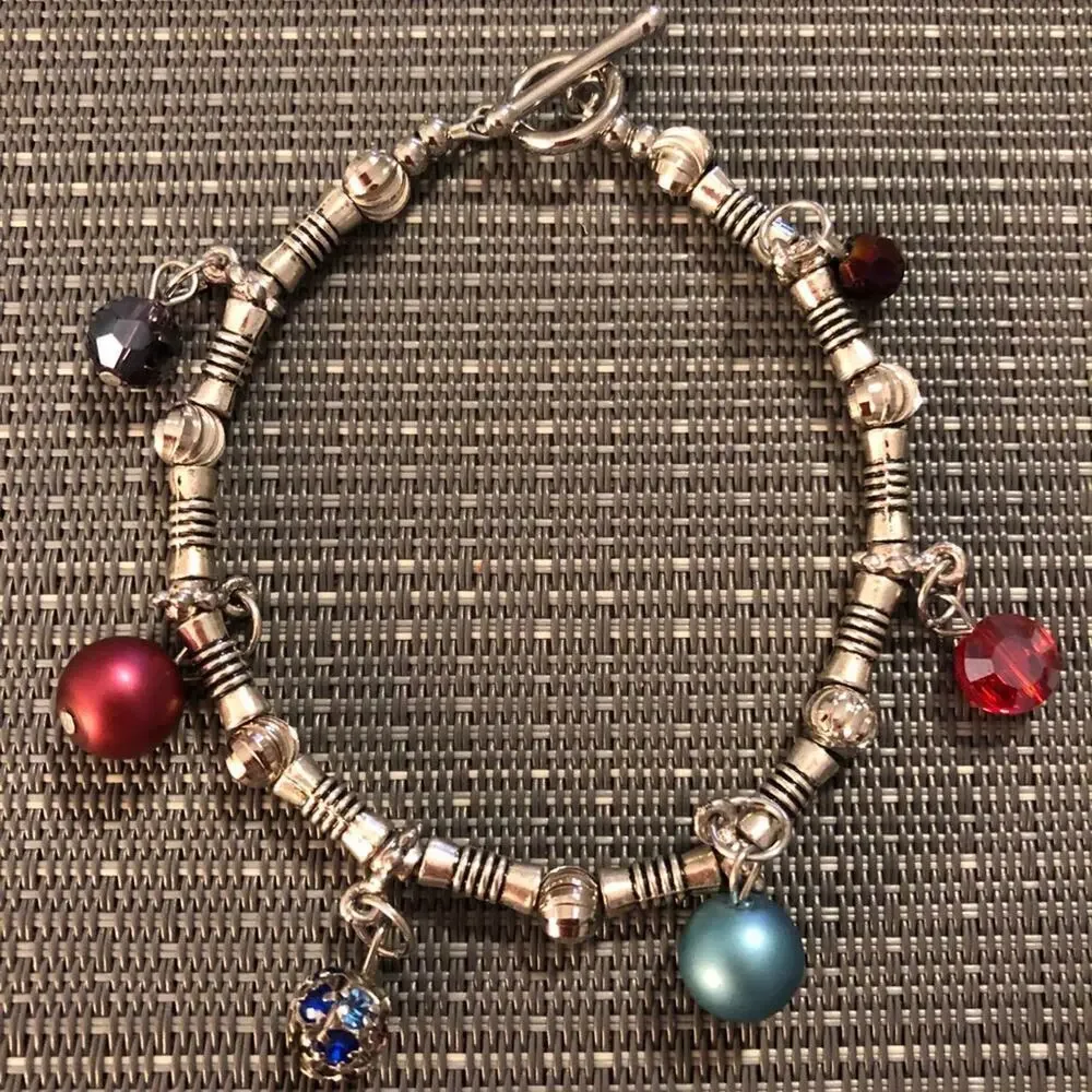Silver Dangly Ball Charm Bracelet